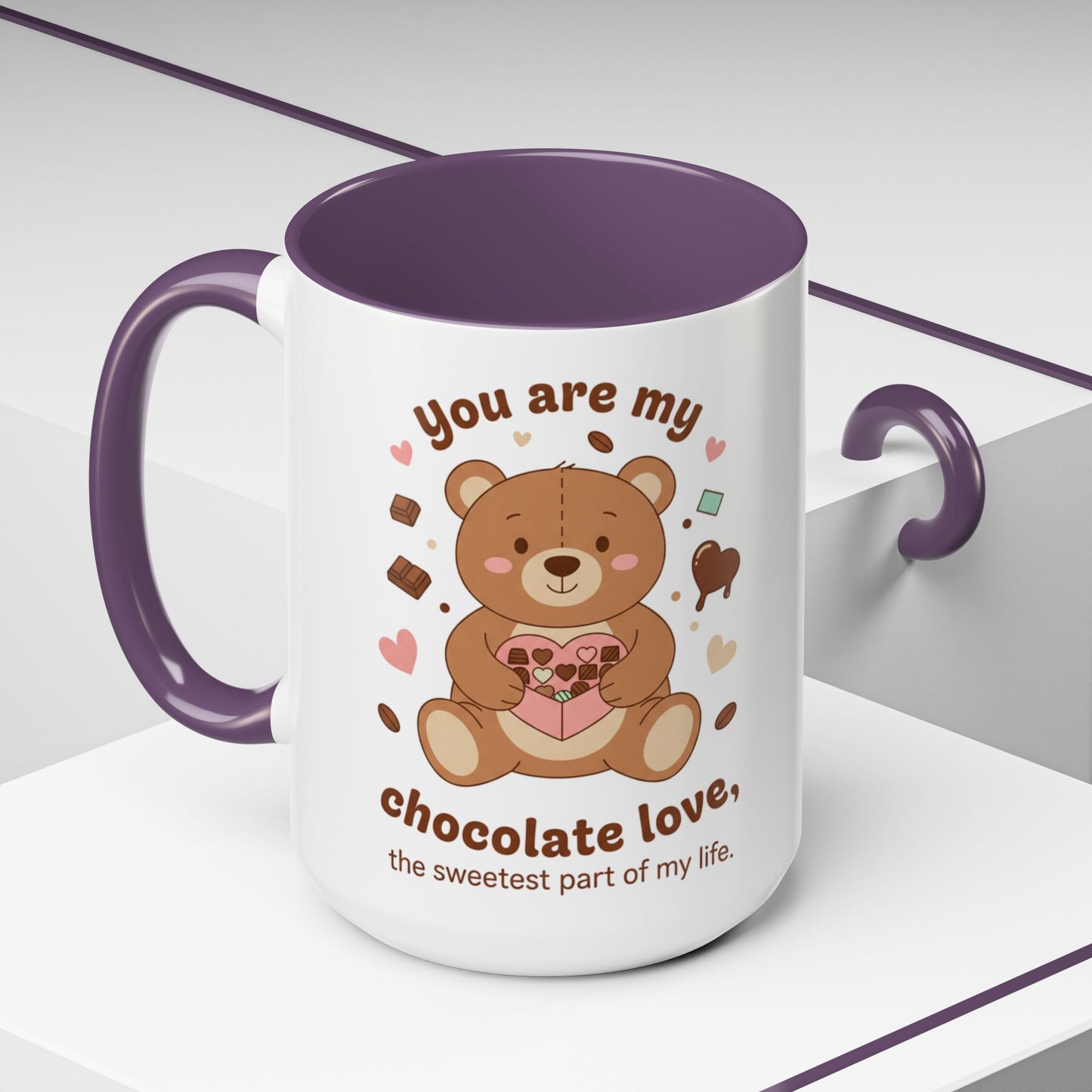 You Are My Chocolate Love Bear Mug — Accent Coffee Cup (11/15 oz)