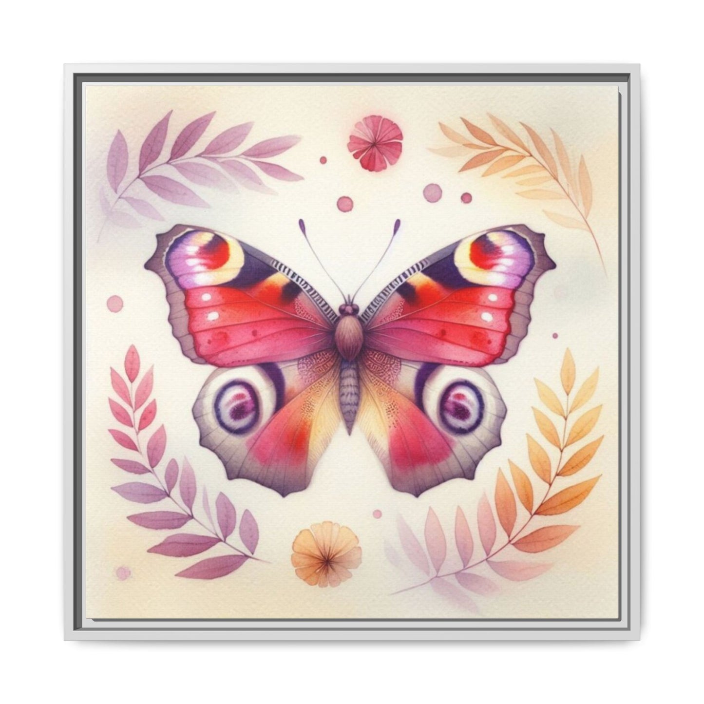 Framed Matte Canvas Butterfly Wall Art