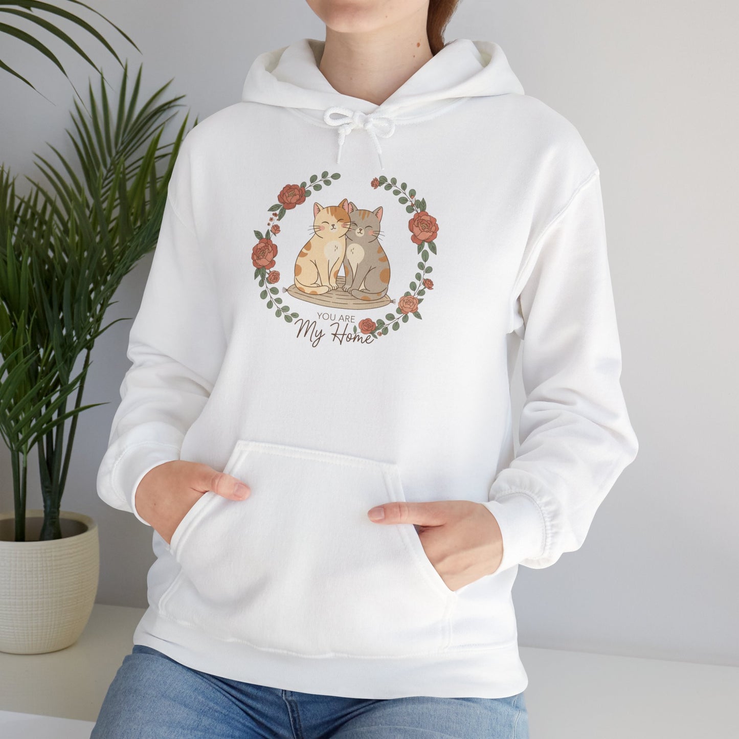 Valentine Cat Couple "You’re My Home" Hoodie