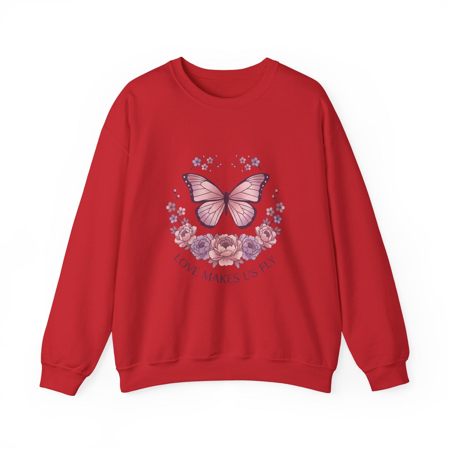 Love Makes Us Fly Butterfly & Flower Sweatshirt