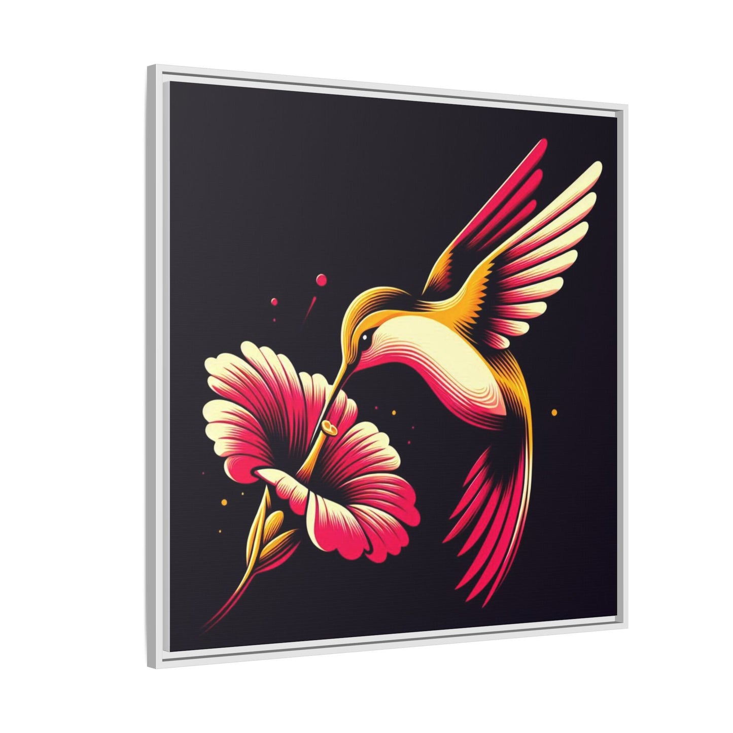 Matte Canvas Print — "Bird and flower" Framed Art
