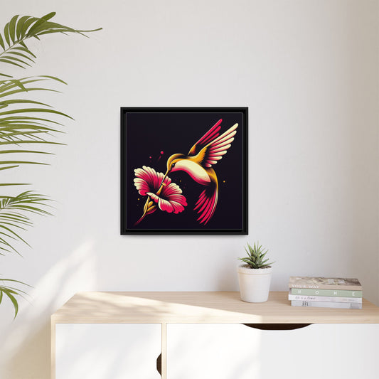 Matte Canvas Print — "Bird and flower" Framed Art
