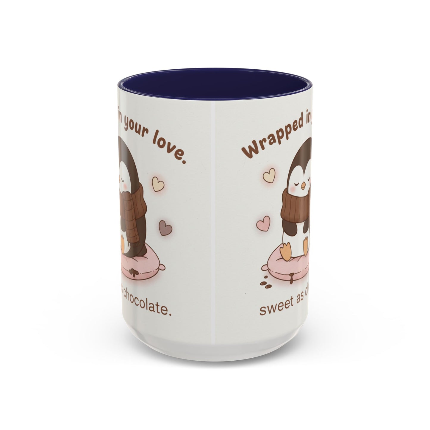 Penguin Wrapped in Your Love Accent Coffee Mug — Cute Romantic Penguin Gift (11/15 oz)
