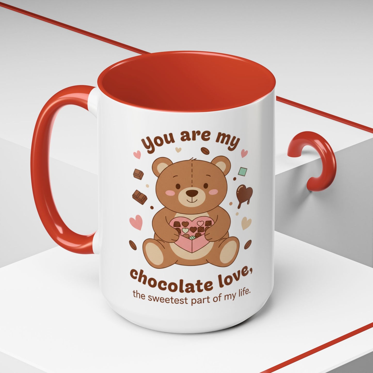 You Are My Chocolate Love Bear Mug — Accent Coffee Cup (11/15 oz)