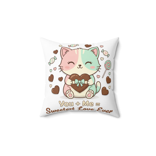 Valentine Pillow — "You + Me=  sweetest love ever