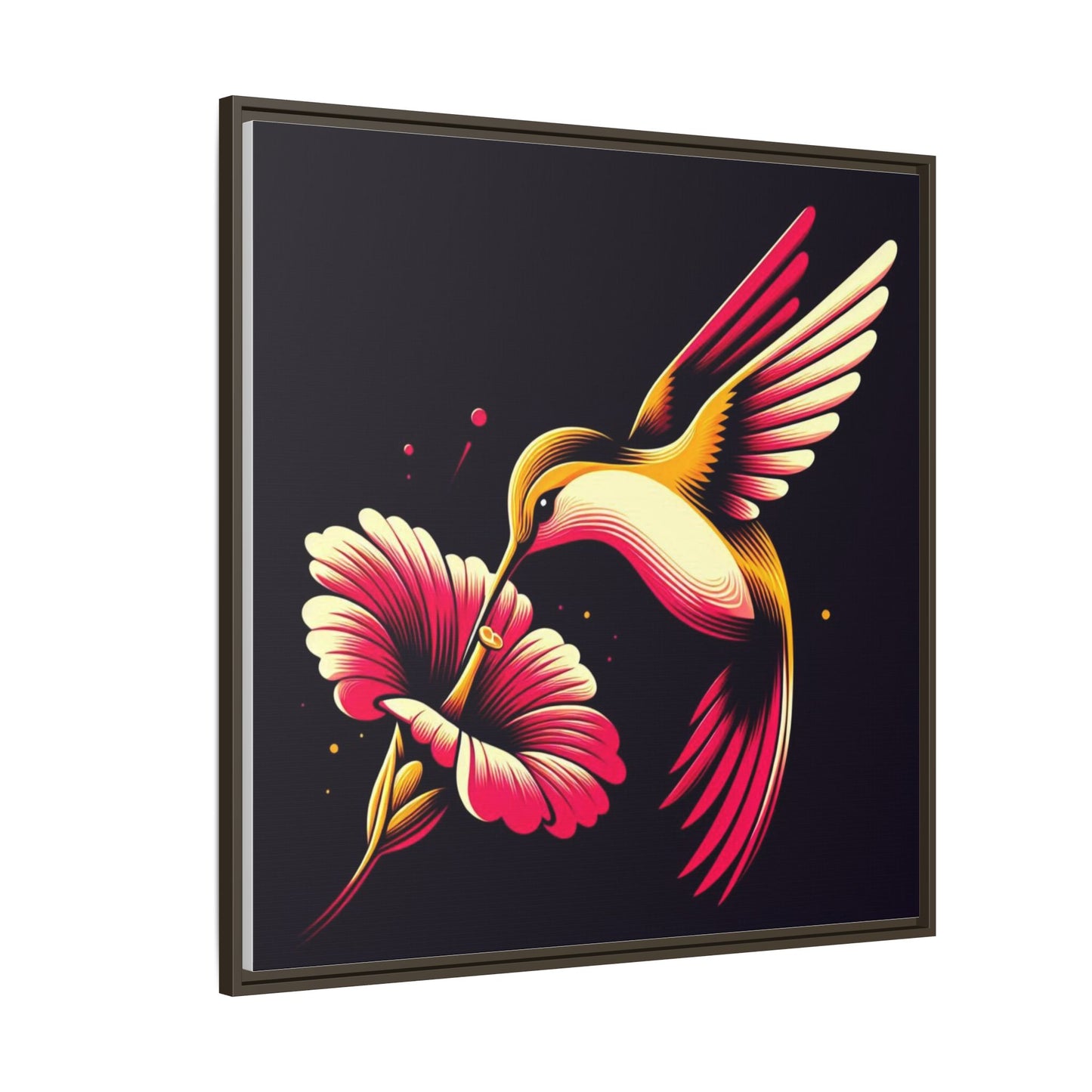 Matte Canvas Print — "Bird and flower" Framed Art