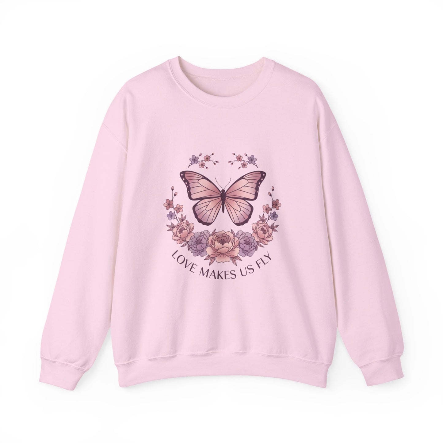 Love Makes Us Fly Butterfly & Flower Sweatshirt