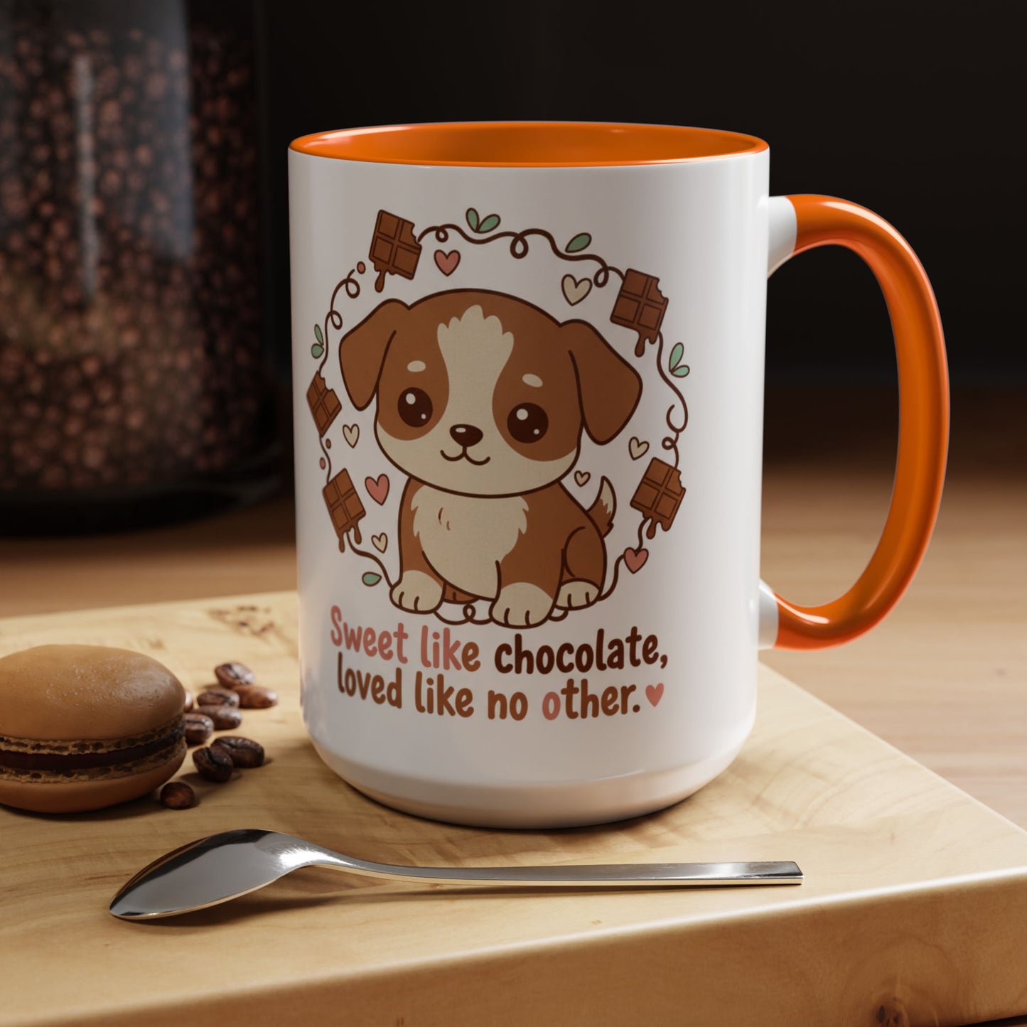 Sweet Like Chocolate Puppy Coffee Mug — 11/15 oz Accent Mug