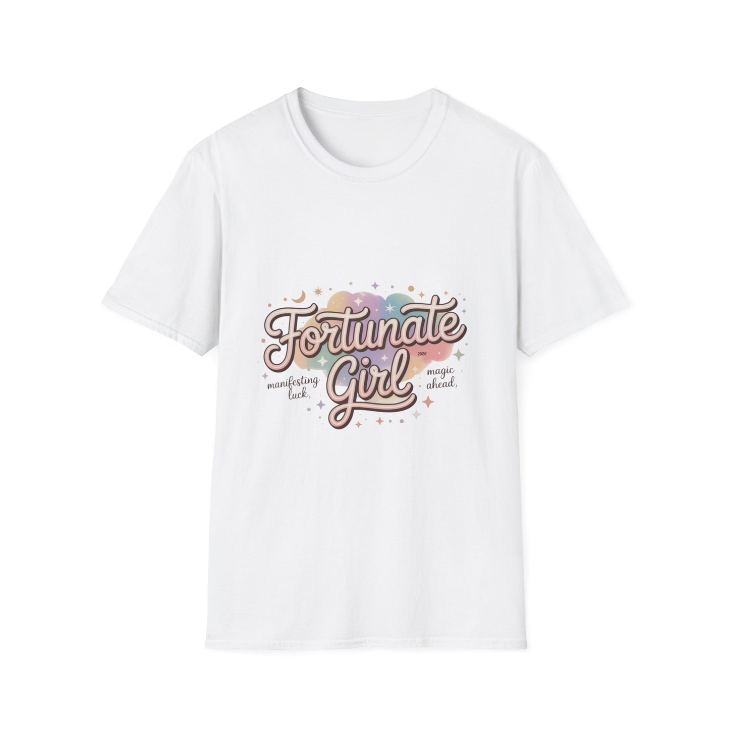 Fortunate Girl T-Shirt — Cute Retro Script Graphic Tee