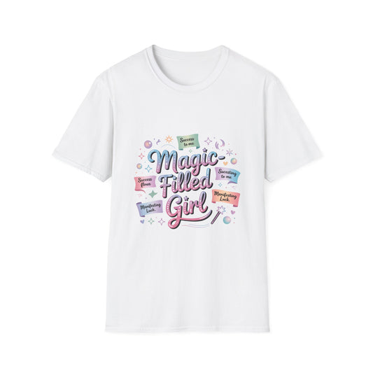 Magic-Filled Girl T-Shirt — Pastel Whimsical Cute Graphic Tee