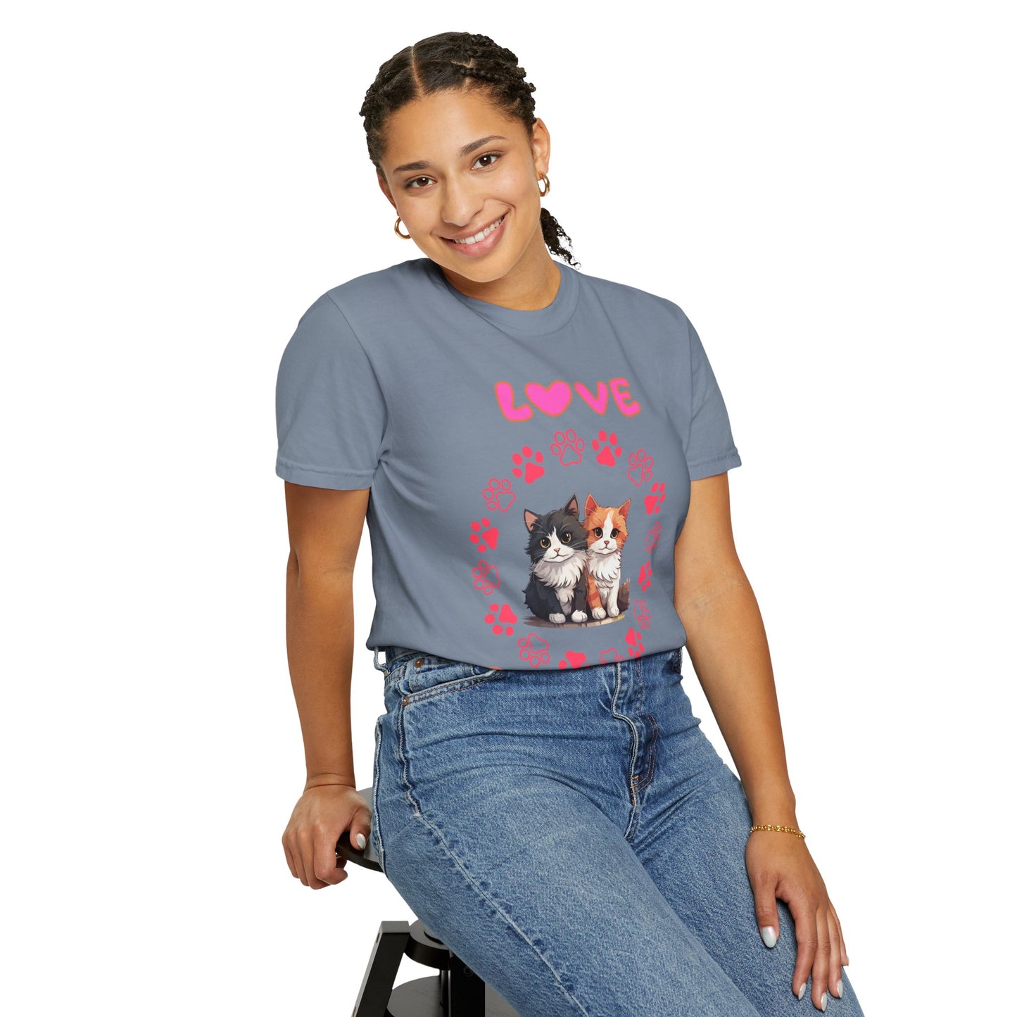 Love Kittens T-Shirt — "Beautiful & Sweet" Cat Paw Graphic Tee