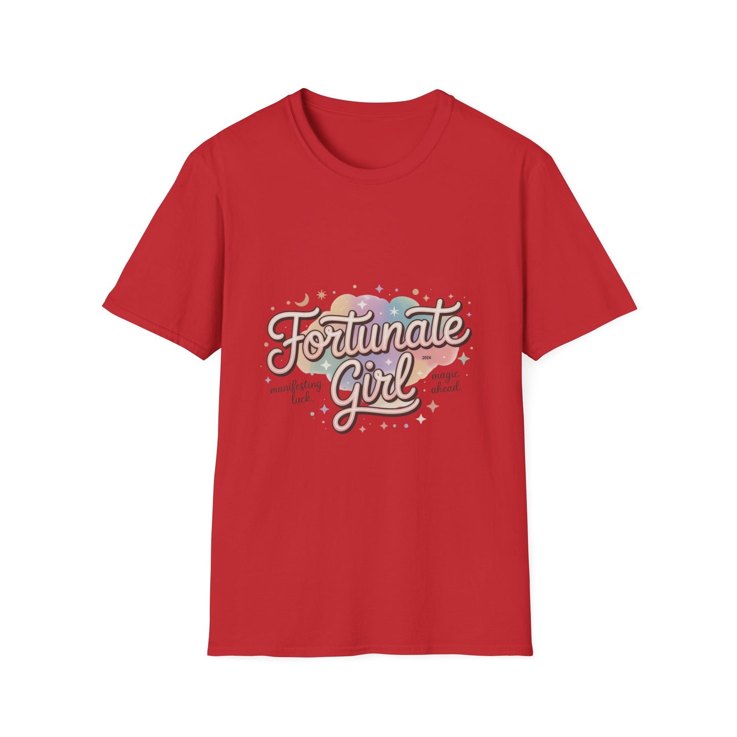 Fortunate Girl T-Shirt — Cute Retro Script Graphic Tee