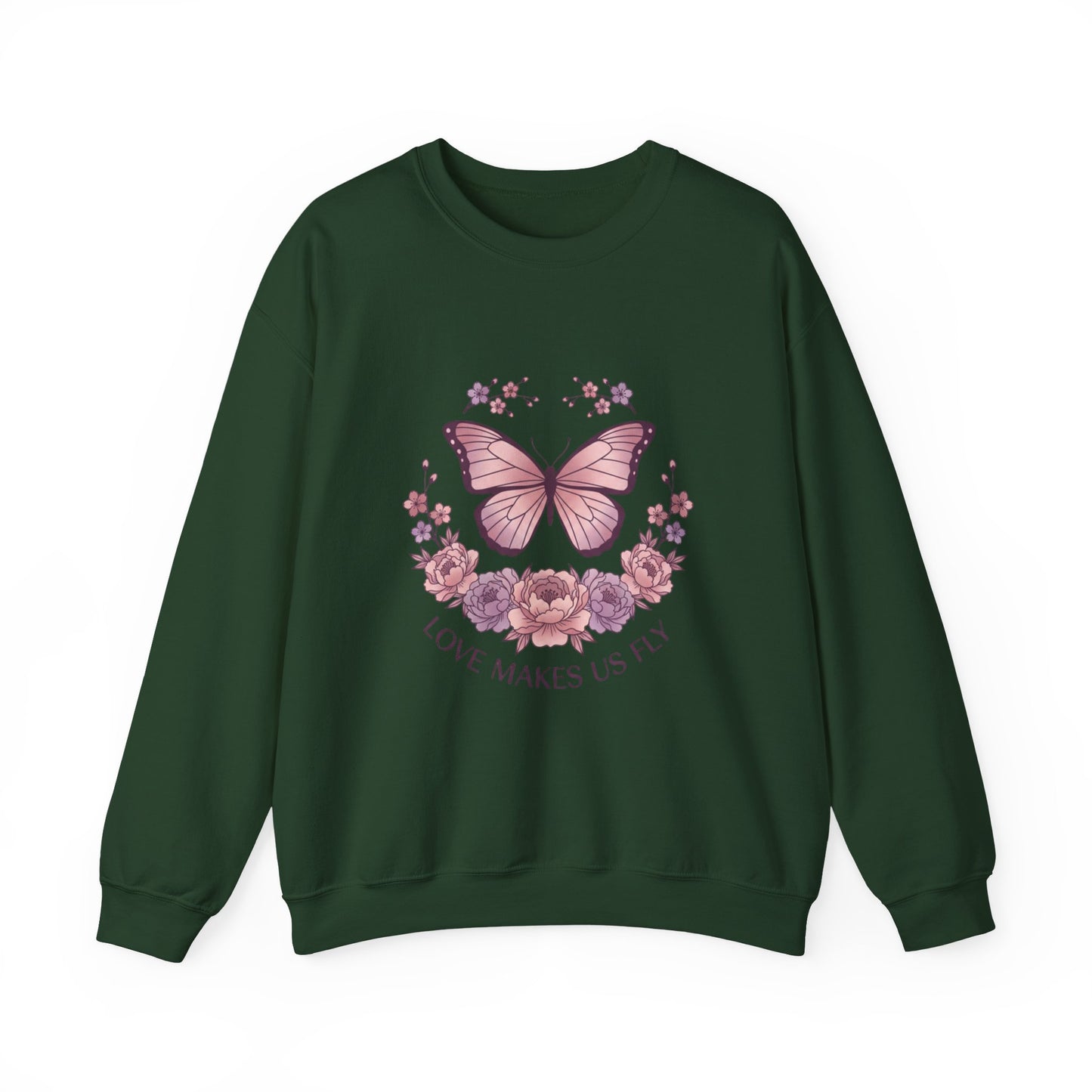 Love Makes Us Fly Butterfly & Flower Sweatshirt