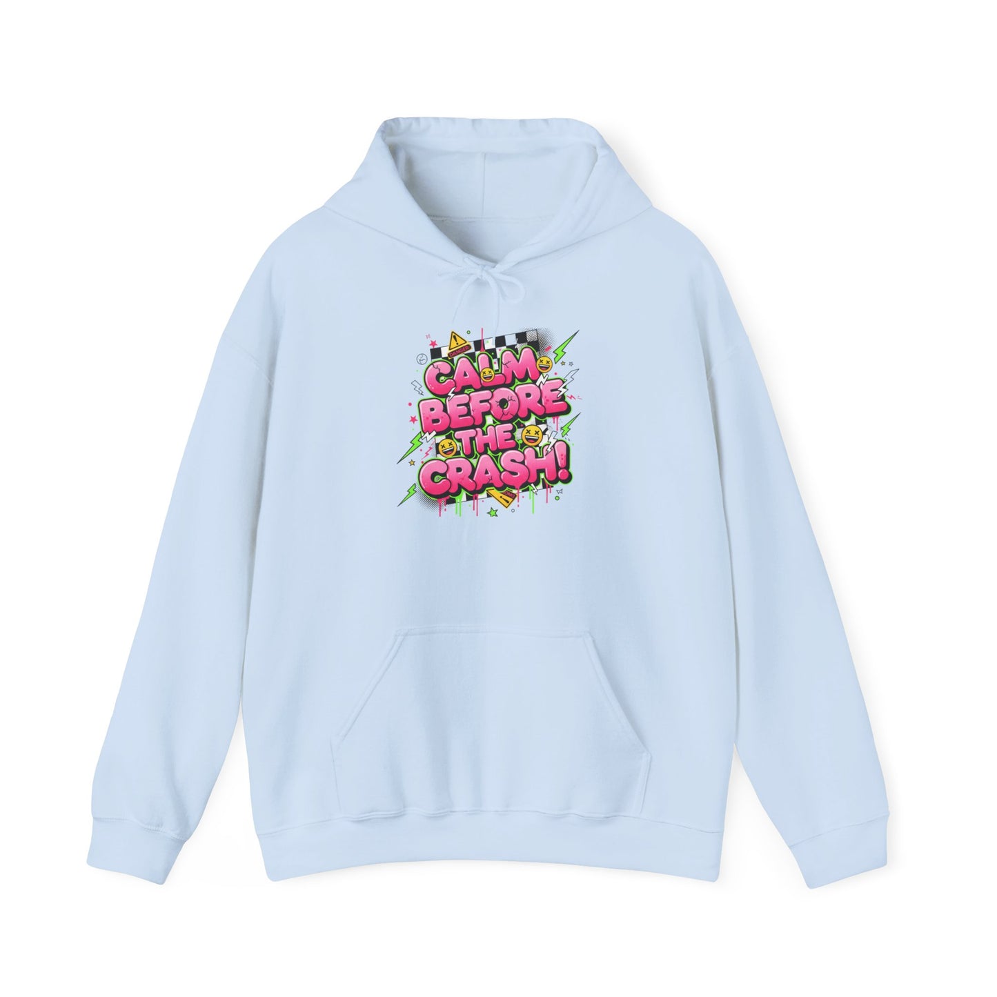 Crash Out Meltdown Hoodie | neon graffiti, warning skate streetwear