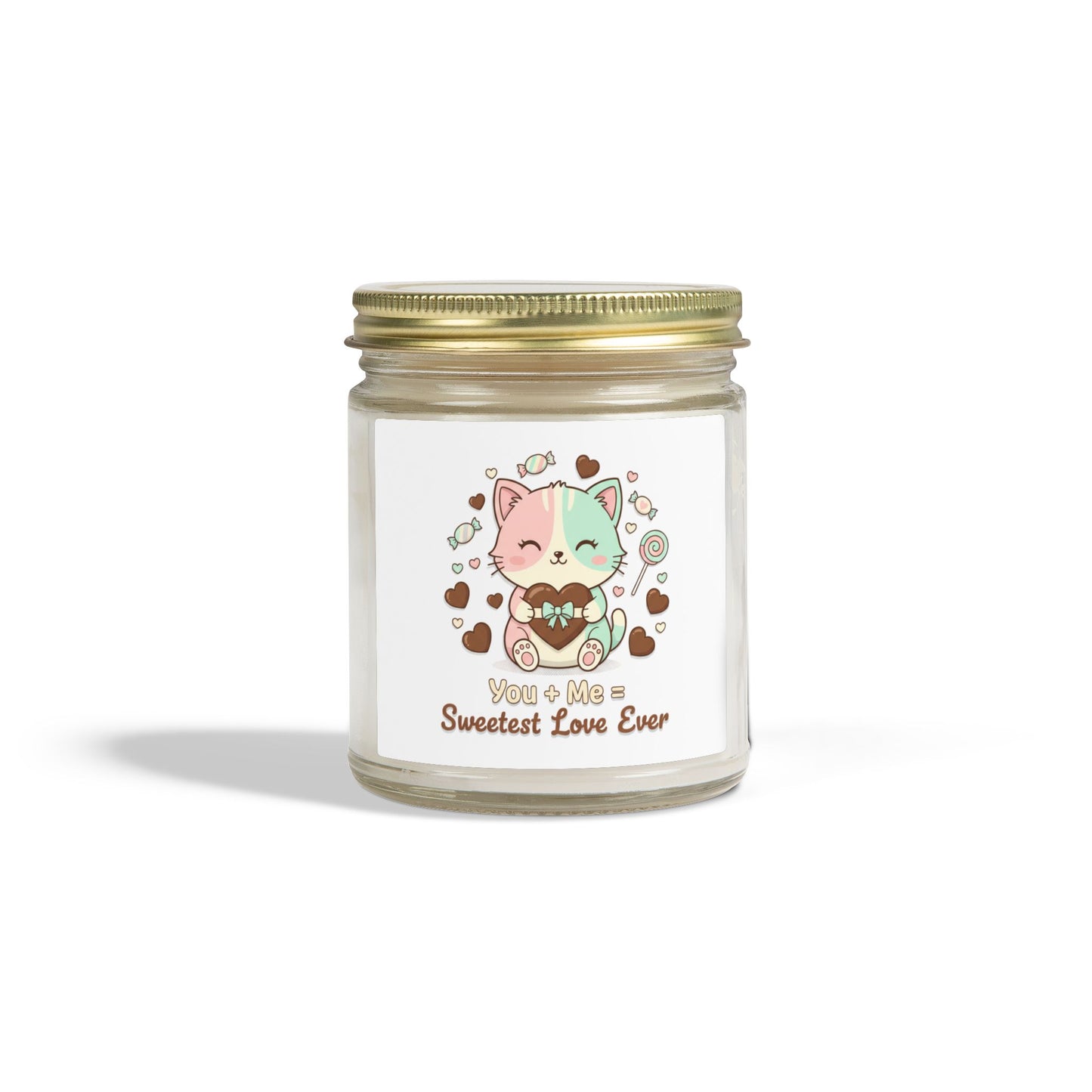 Coconut Apricot Scented Candle — "Sweetest Love Ever" Cute Cat Jar (4oz/9oz)