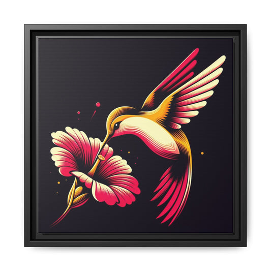 Matte Canvas Print — "Bird and flower" Framed Art