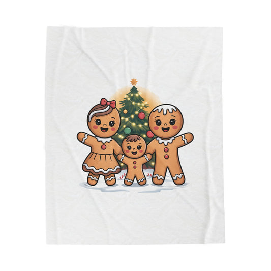 Gingerbread Family Velveteen Plush Blanket | Trash Animal Joy, Merry Trash-mas