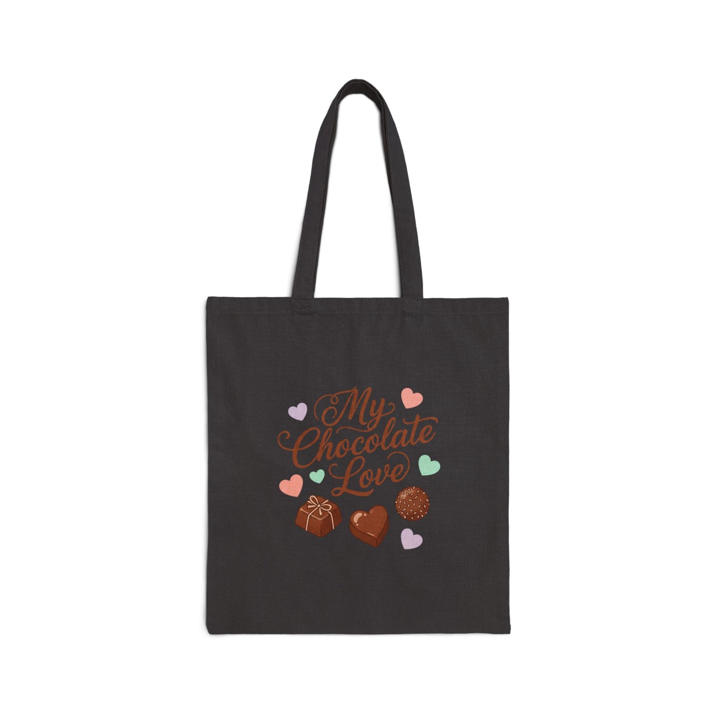 My Chocolate Love Tote, Retro Valentine Typography, 70s Bubble Font