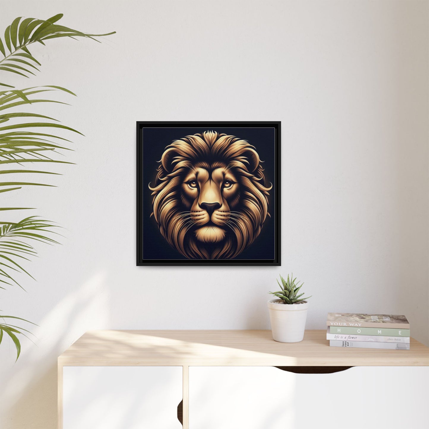 Mighty Lion Matte Canvas Print (Framed)