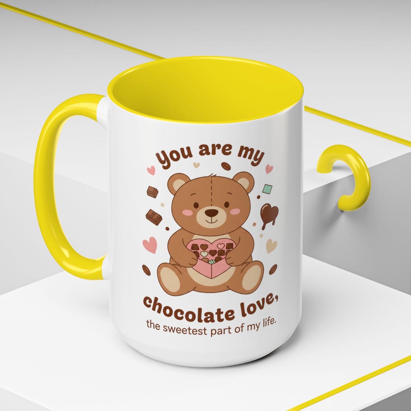 You Are My Chocolate Love Bear Mug — Accent Coffee Cup (11/15 oz)