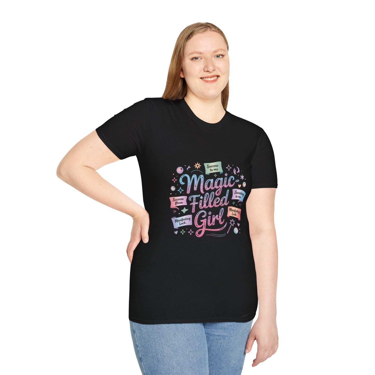 Magic-Filled Girl T-Shirt — Pastel Whimsical Cute Graphic Tee