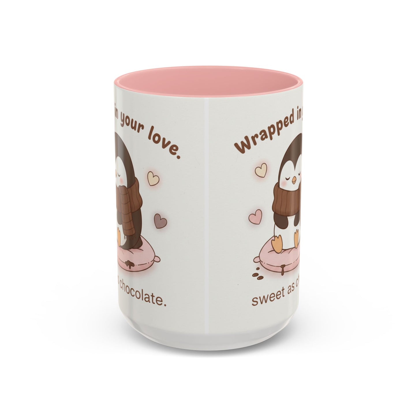 Penguin Wrapped in Your Love Accent Coffee Mug — Cute Romantic Penguin Gift (11/15 oz)