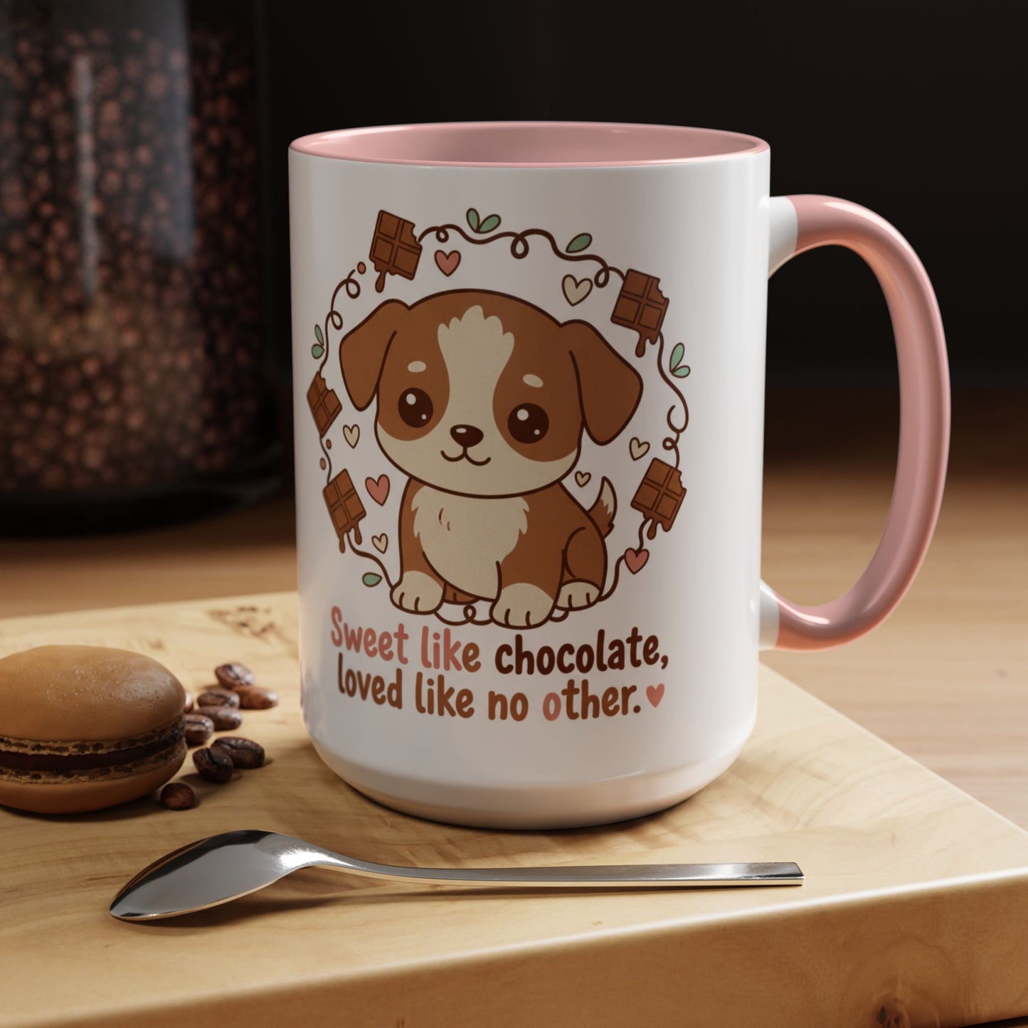 Sweet Like Chocolate Puppy Coffee Mug — 11/15 oz Accent Mug