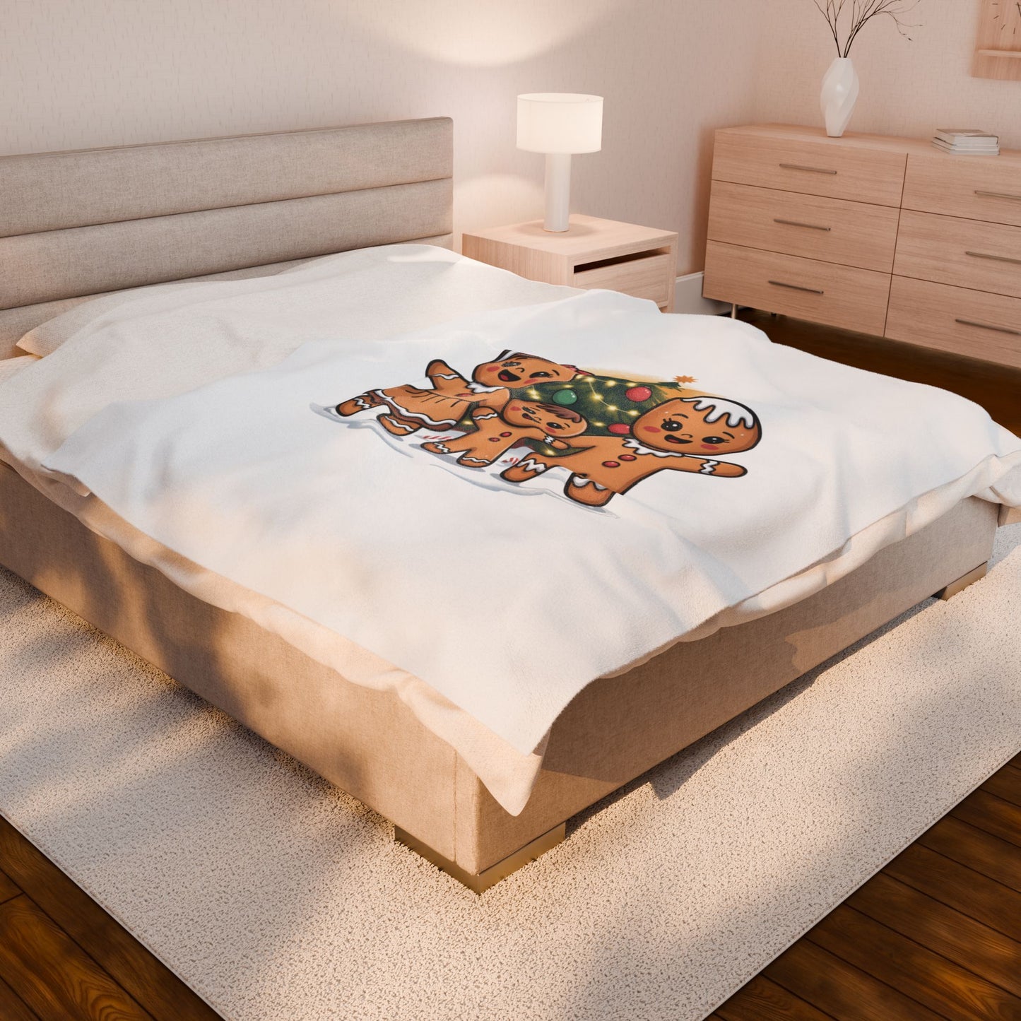 Gingerbread Family Velveteen Plush Blanket | Trash Animal Joy, Merry Trash-mas