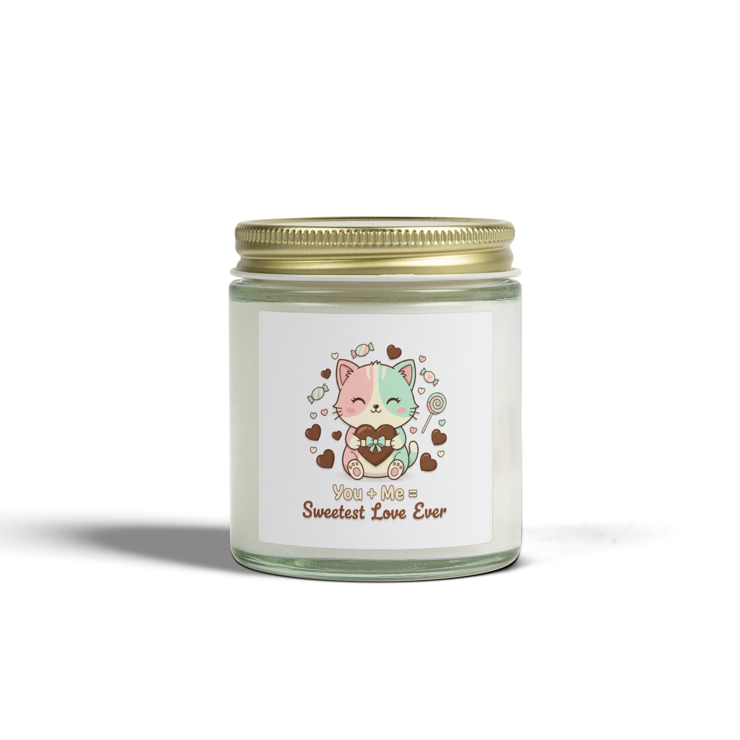Coconut Apricot Scented Candle — "Sweetest Love Ever" Cute Cat Jar (4oz/9oz)