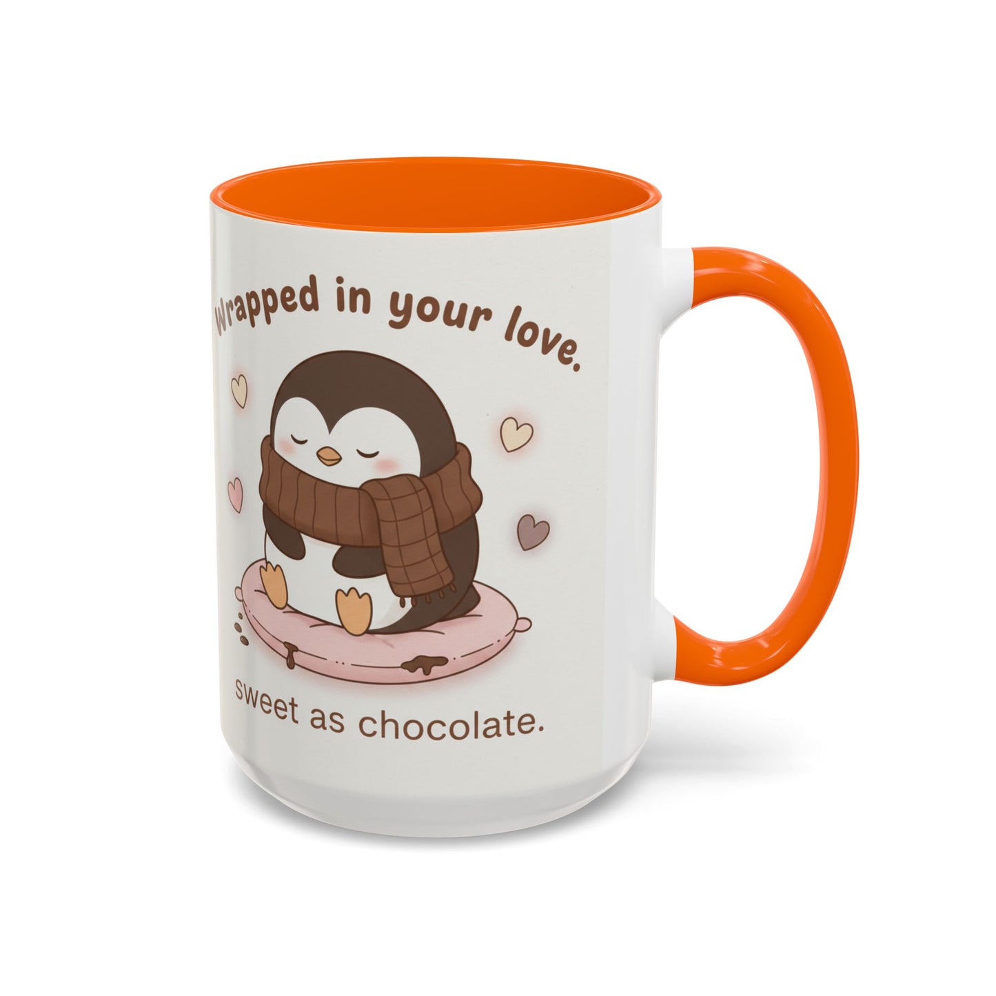 Penguin Wrapped in Your Love Accent Coffee Mug — Cute Romantic Penguin Gift (11/15 oz)