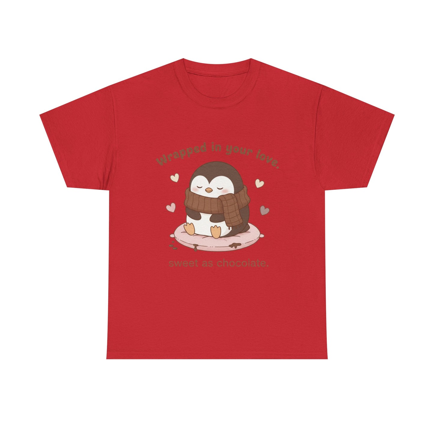 Penguin 'Wrapped in Your Love' Tee — Cute Valentine Chocolate Shirt