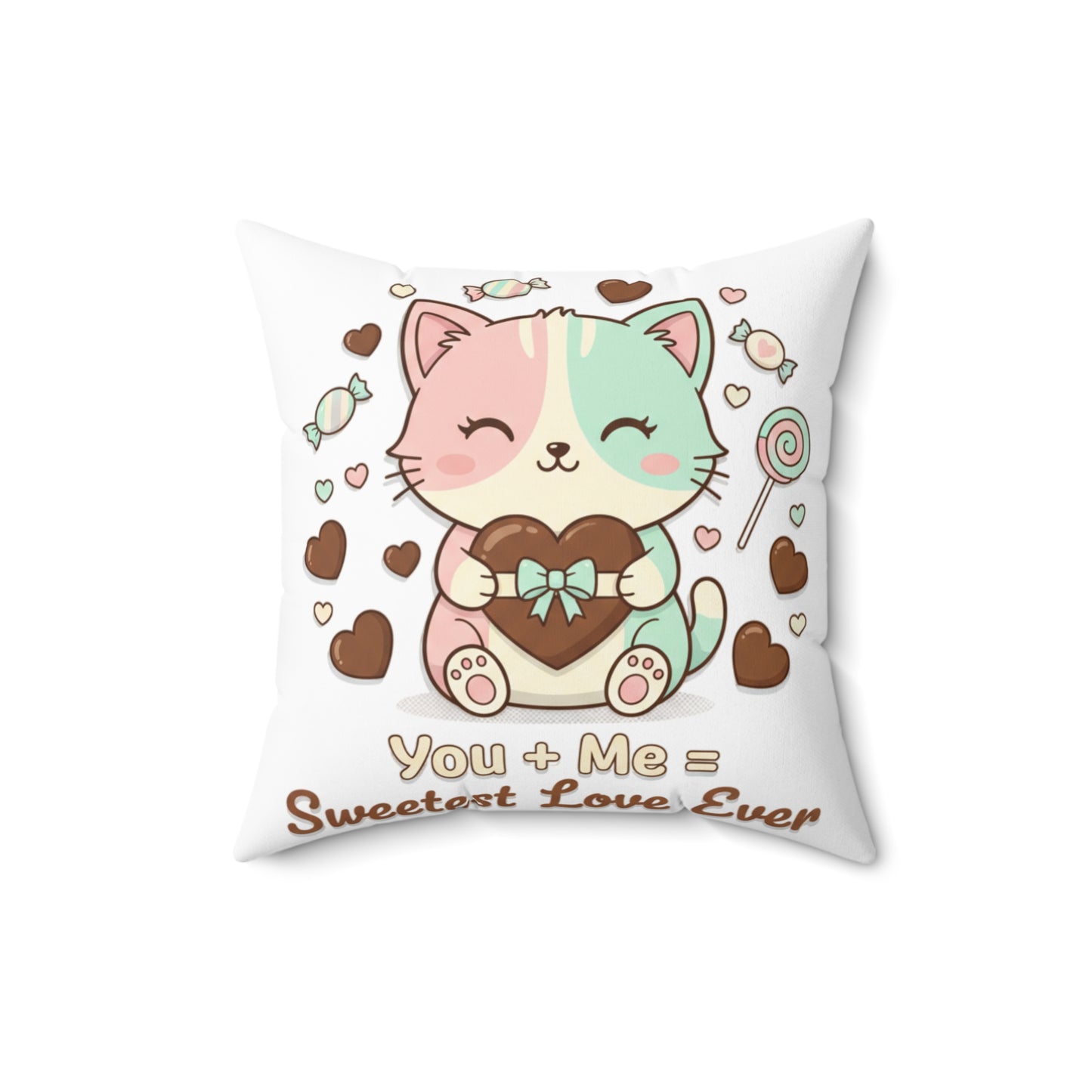 Valentine Pillow — "You + Me=  sweetest love ever
