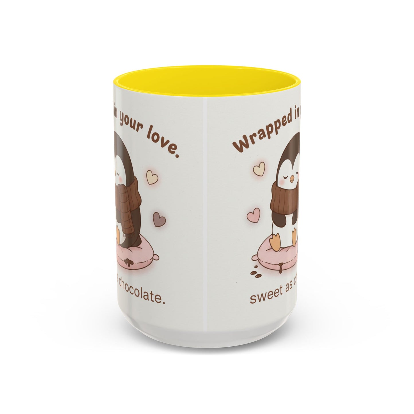 Penguin Wrapped in Your Love Accent Coffee Mug — Cute Romantic Penguin Gift (11/15 oz)