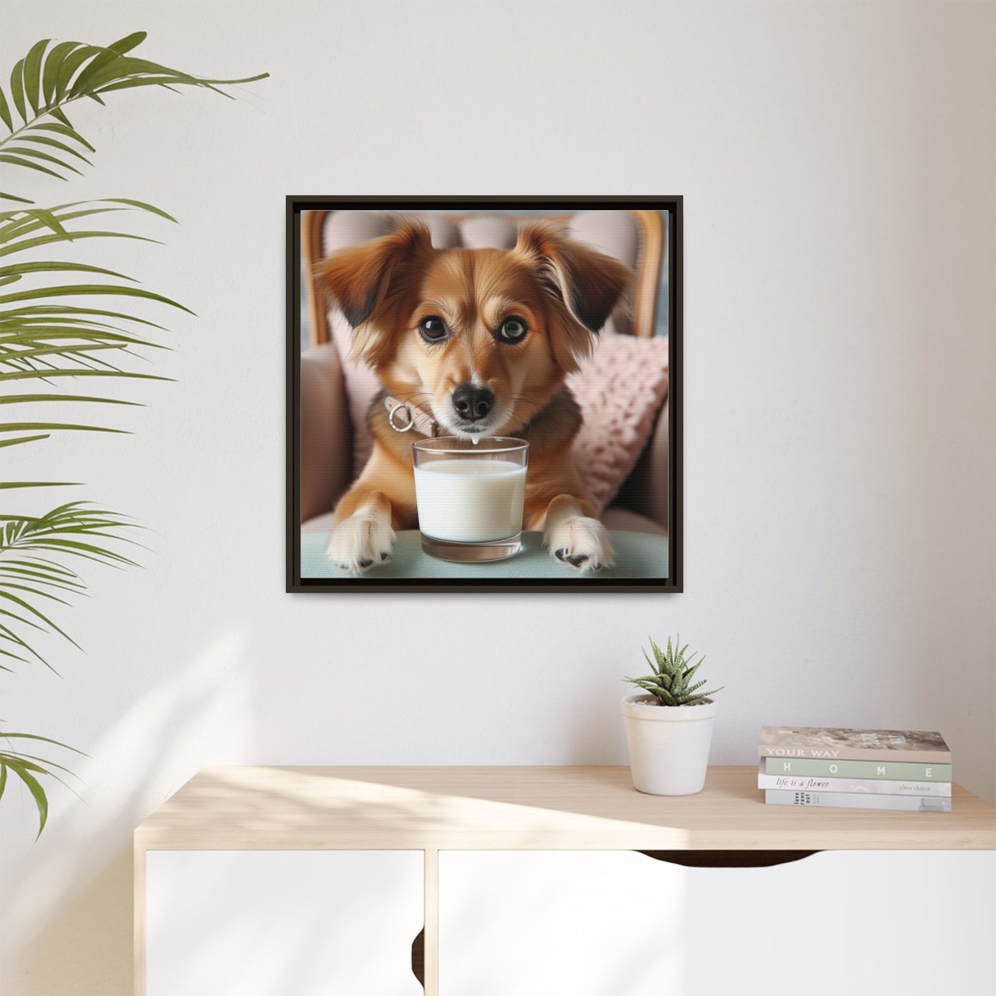 Framed Lion Matte Canvas Wall Art — Regal Gold Mane Portrait