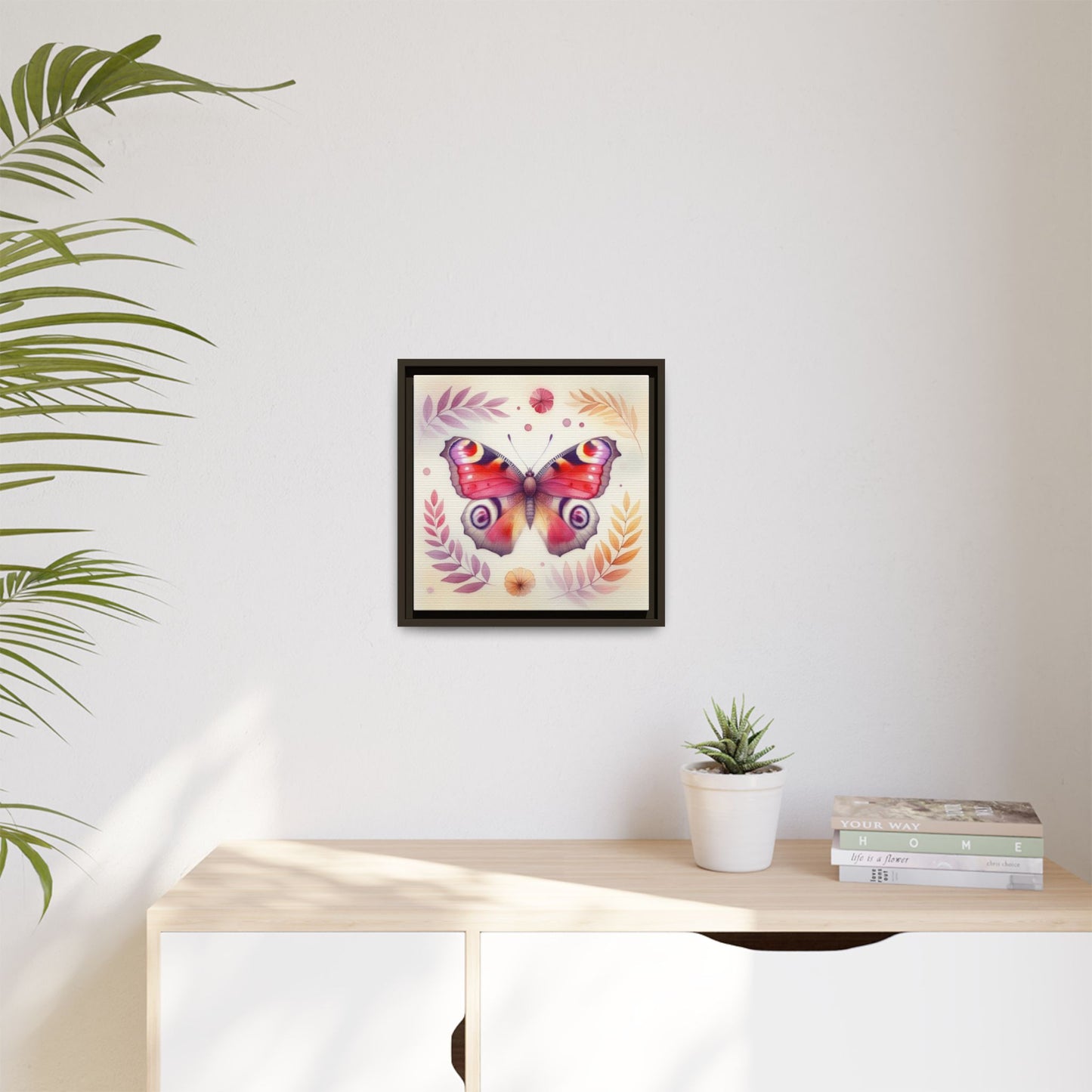Framed Matte Canvas Butterfly Wall Art