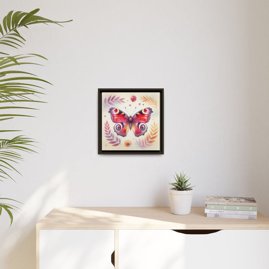 Framed Matte Canvas Butterfly Wall Art