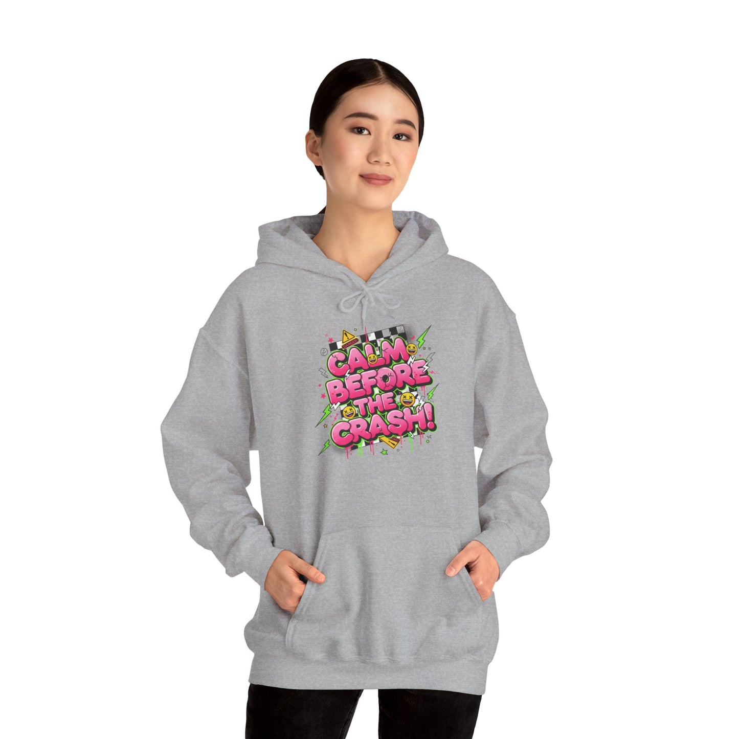 Crash Out Meltdown Hoodie | neon graffiti, warning skate streetwear