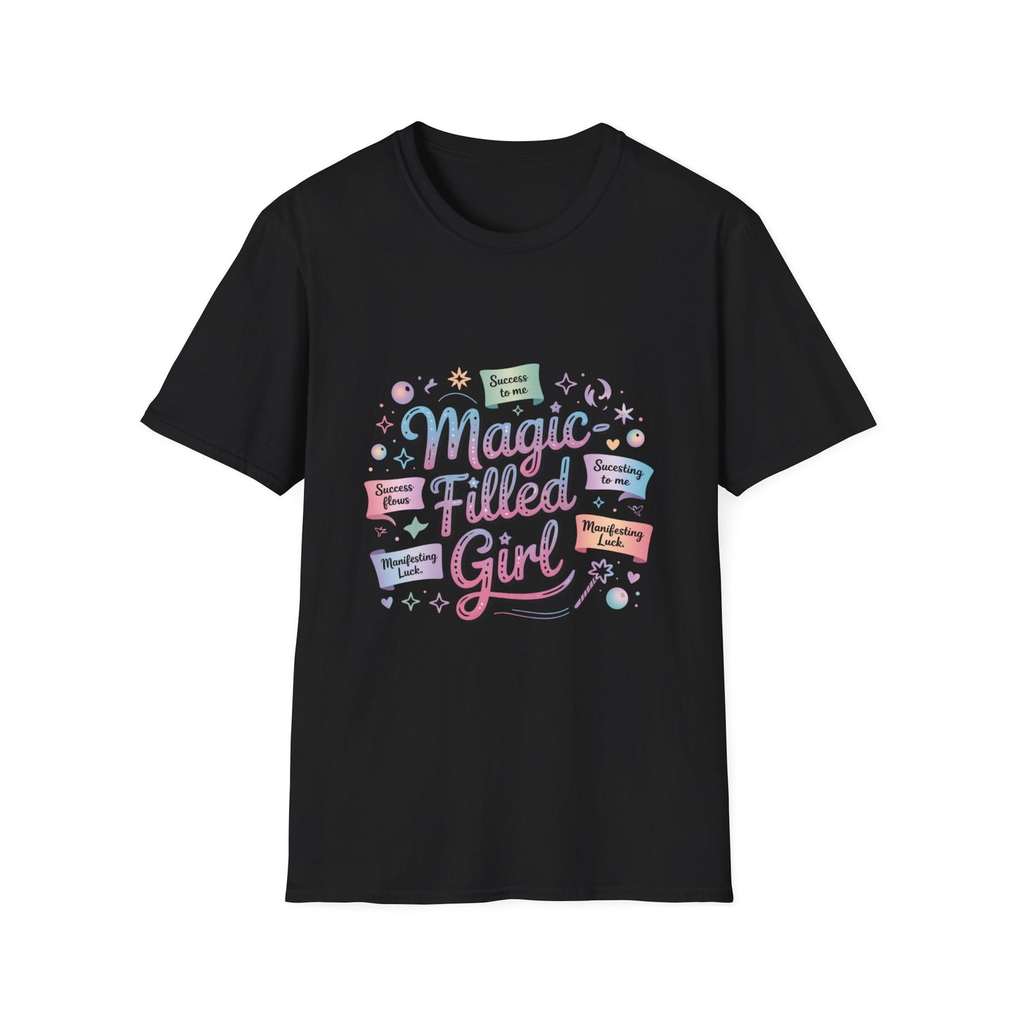 Magic-Filled Girl T-Shirt — Pastel Whimsical Cute Graphic Tee