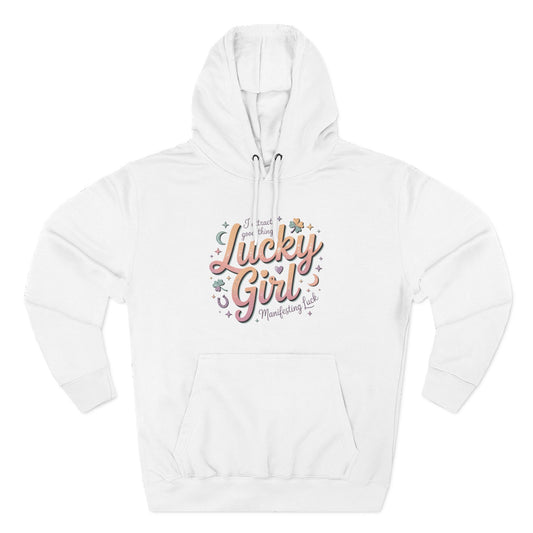 Lucky Girl Hoodie — Retro Script St. Patrick's Day Shamrock Sweatshirt
