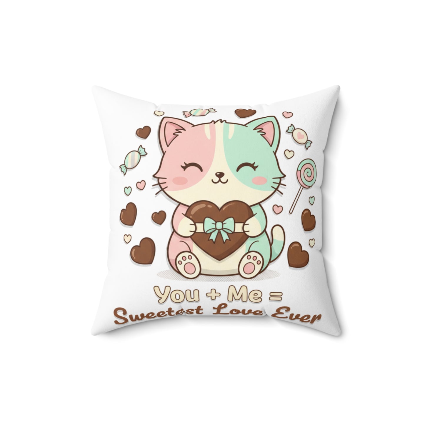 Valentine Pillow — "You + Me=  sweetest love ever