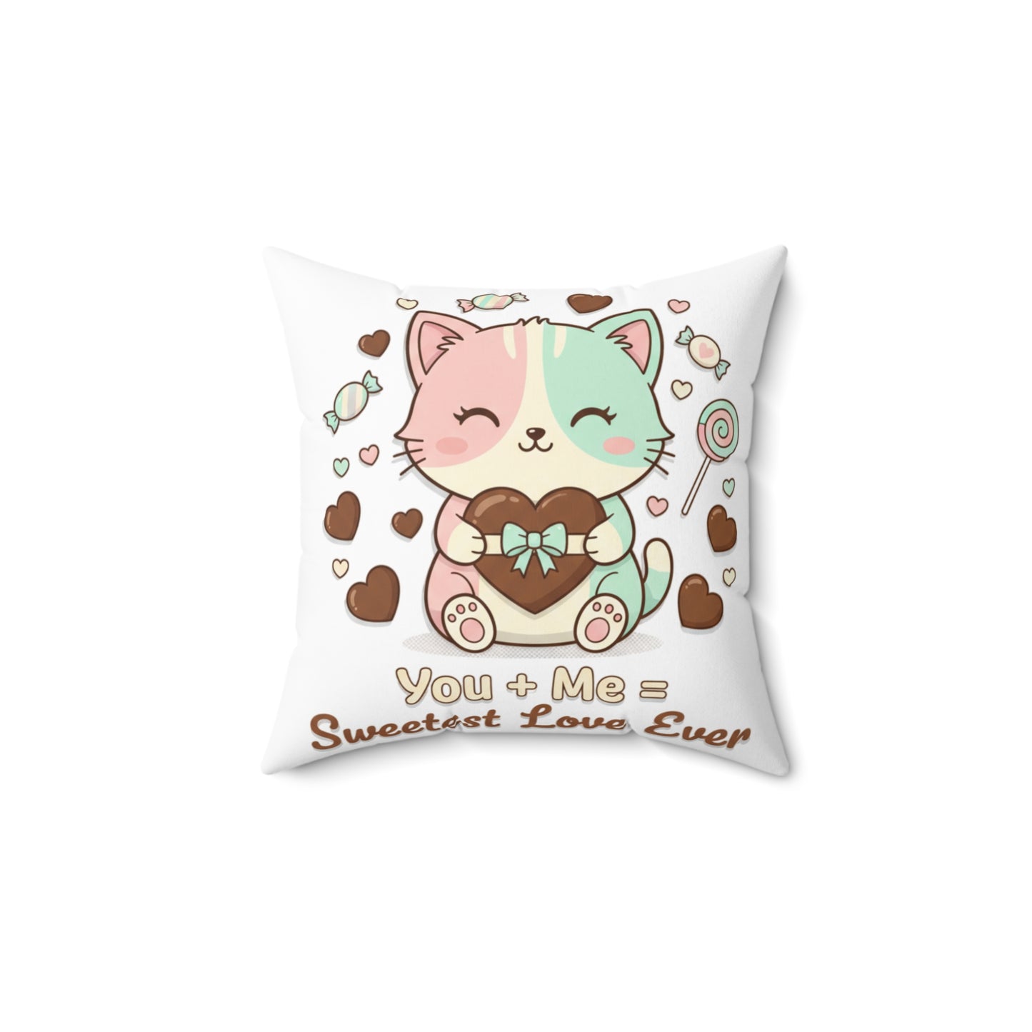 Valentine Pillow — "You + Me=  sweetest love ever