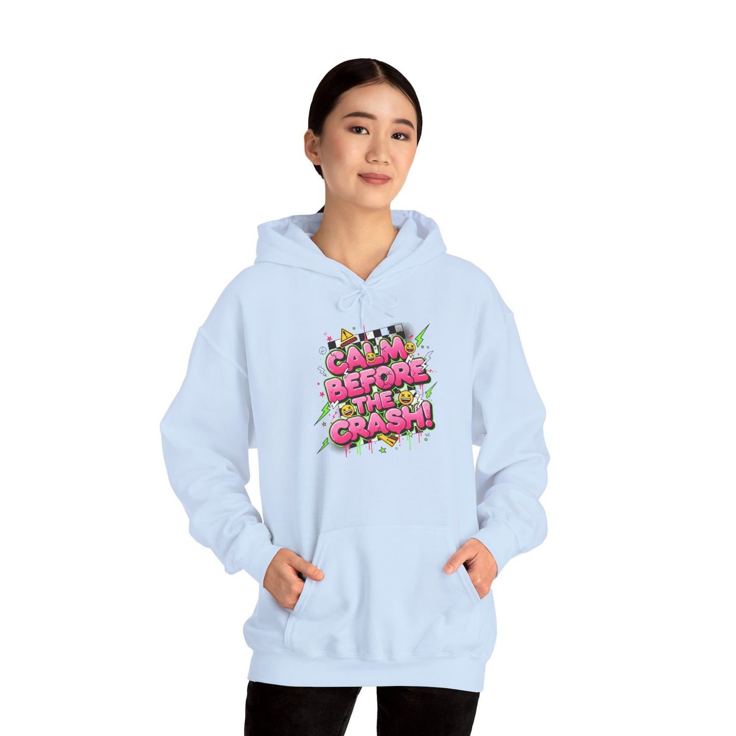 Crash Out Meltdown Hoodie | neon graffiti, warning skate streetwear