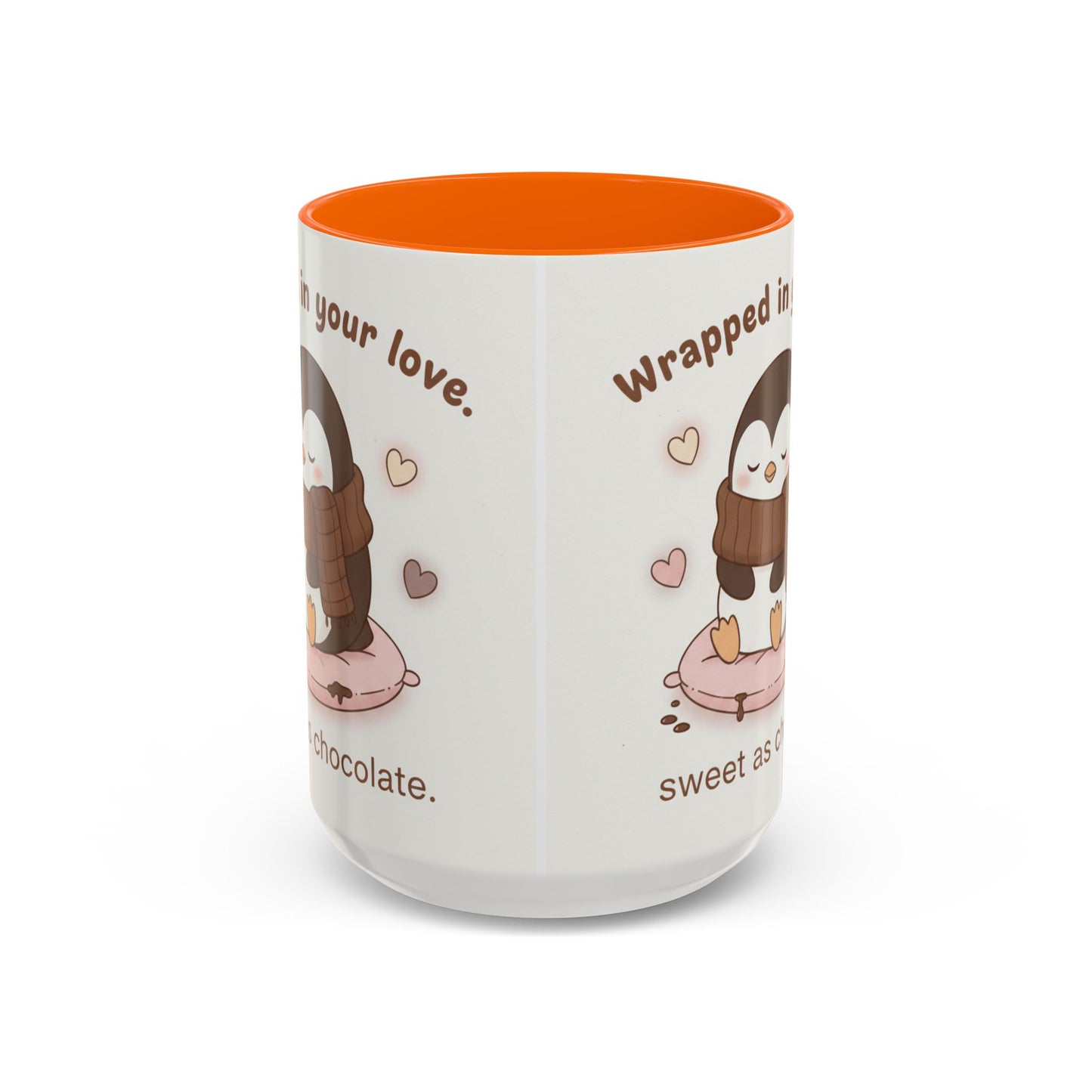 Penguin Wrapped in Your Love Accent Coffee Mug — Cute Romantic Penguin Gift (11/15 oz)