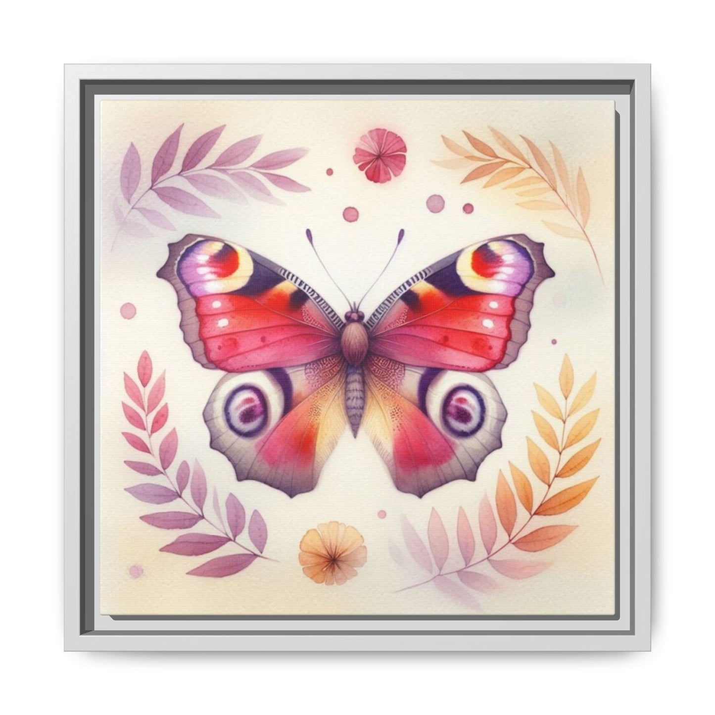 Framed Matte Canvas Butterfly Wall Art