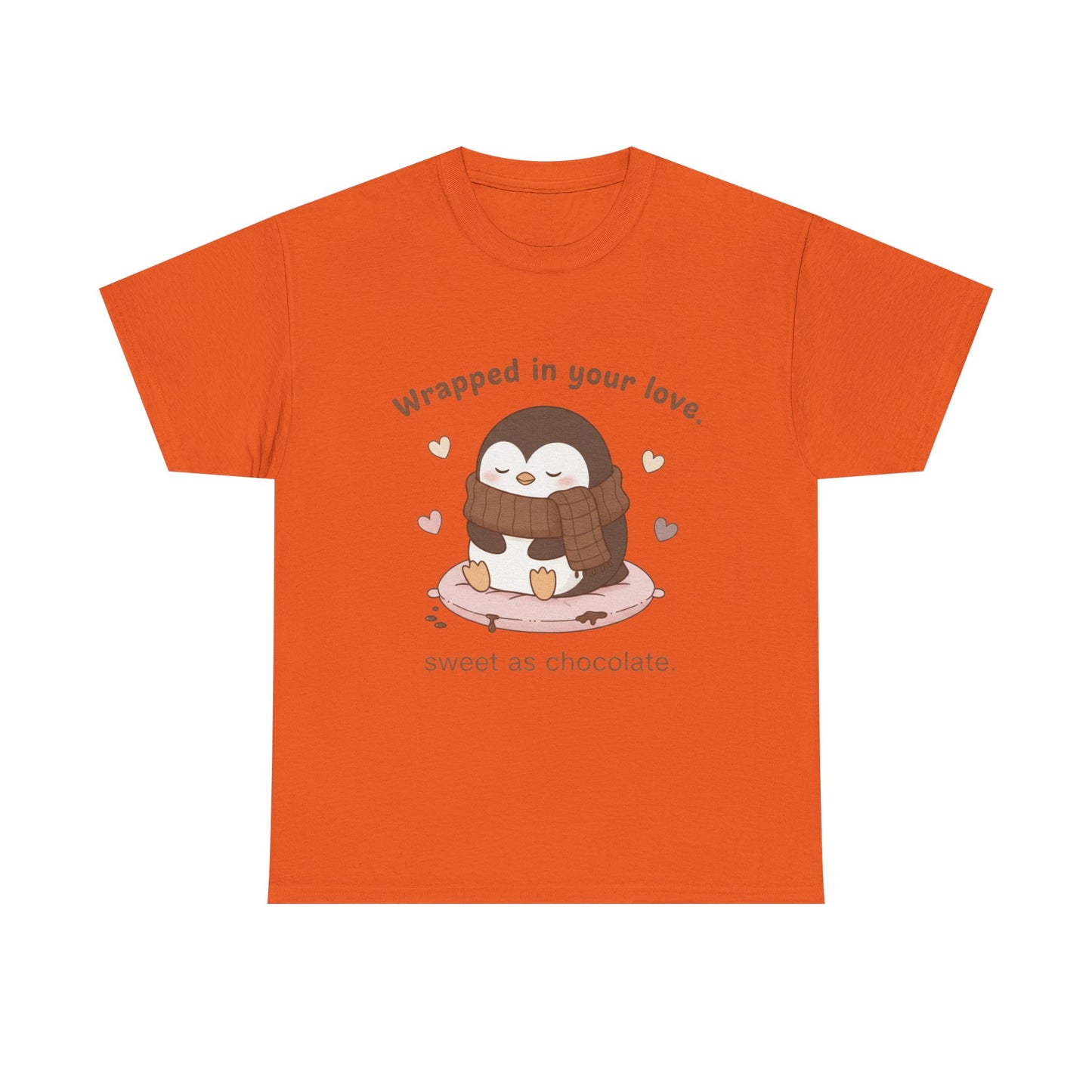 Penguin 'Wrapped in Your Love' Tee — Cute Valentine Chocolate Shirt