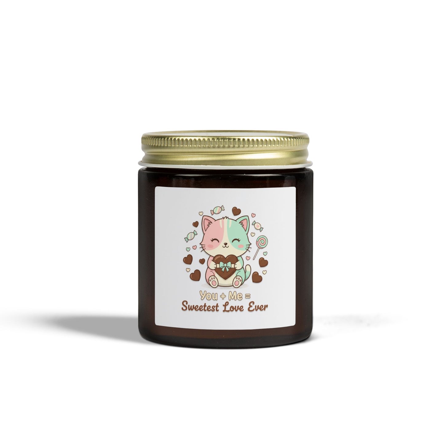 Coconut Apricot Scented Candle — "Sweetest Love Ever" Cute Cat Jar (4oz/9oz)