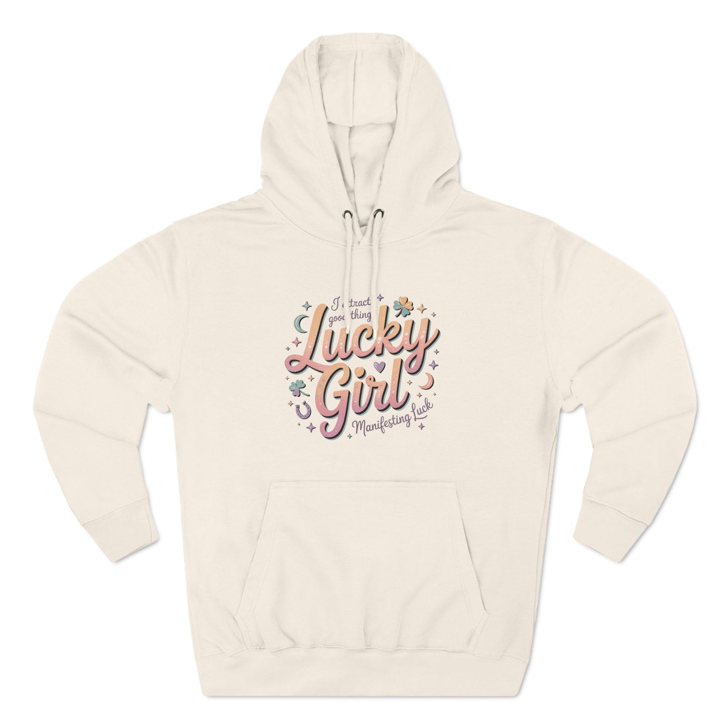 Lucky Girl Hoodie — Retro Script St. Patrick's Day Shamrock Sweatshirt