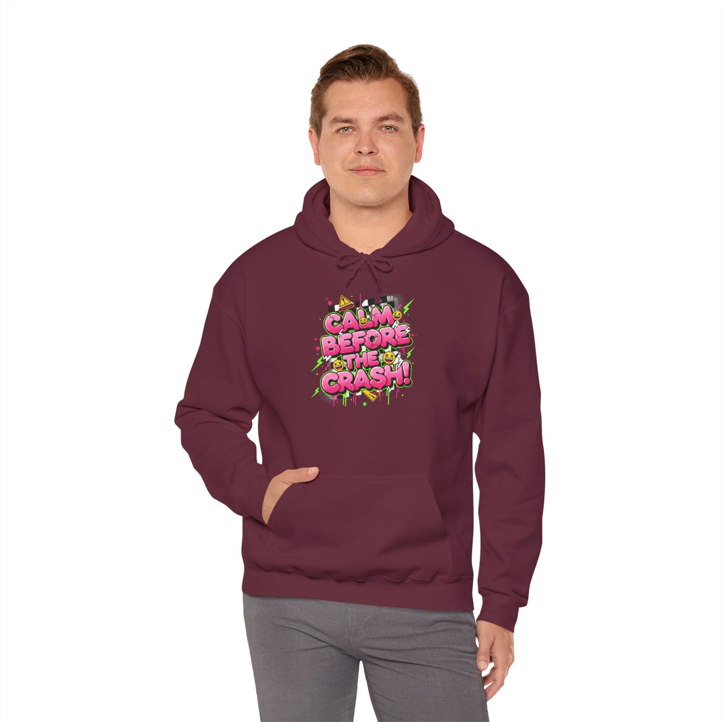 Crash Out Meltdown Hoodie | neon graffiti, warning skate streetwear