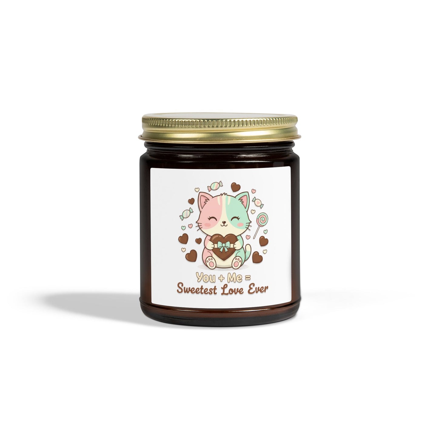 Coconut Apricot Scented Candle — "Sweetest Love Ever" Cute Cat Jar (4oz/9oz)