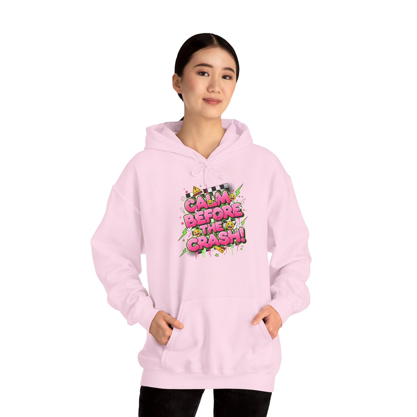 Crash Out Meltdown Hoodie | neon graffiti, warning skate streetwear